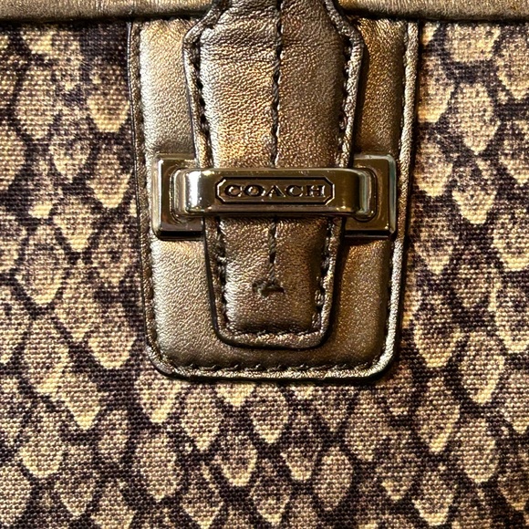 Coach Taylor Alexis Carryall Satchel Handbag F26034 Snake Print Gunmetal Grey - Picture 14 of 15